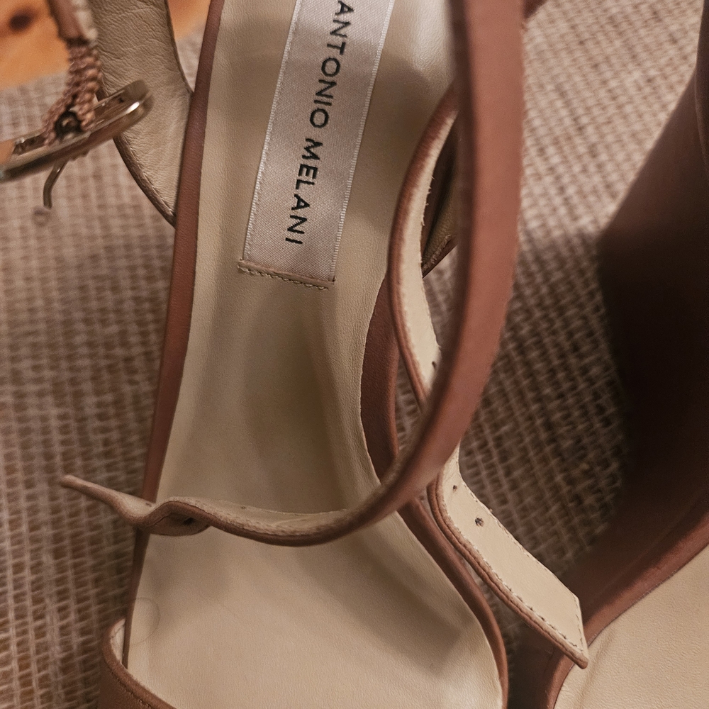 ANTONIO MELANI Tan Leather Platform Heels - Picture 4 of 5